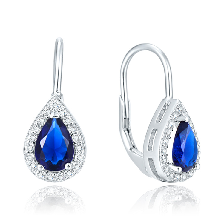 Olivie Stříbrné náušnice KAPKA BLUE 4849