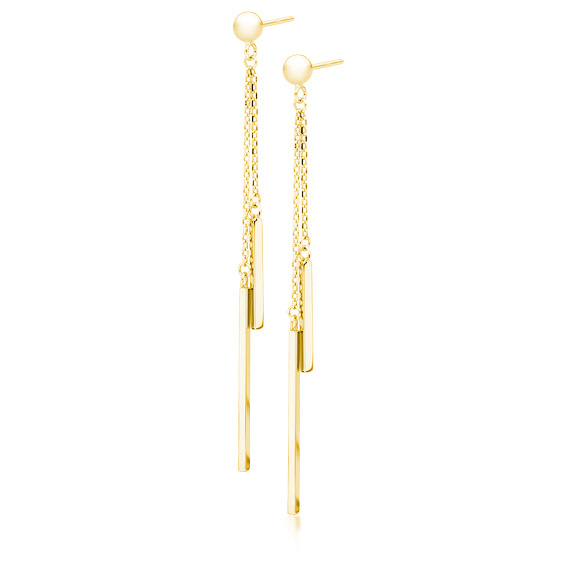 Olivie Stříbrné řetízkové náušnice AIMEE GOLD 4068