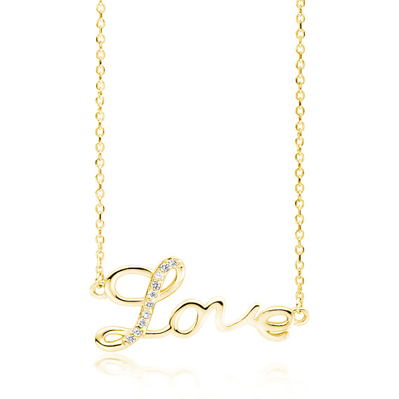 Olivie Stříbrný náhrdelník LOVE GOLD 4081