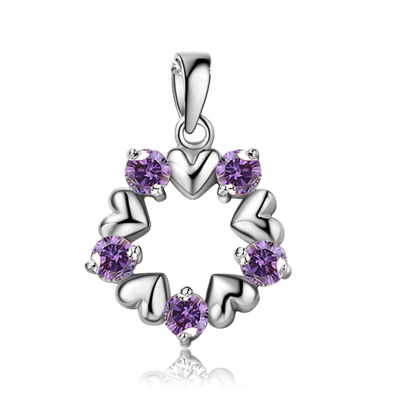 Olivie Stříbrný srdíčkový přívěsek VIOLET 4147
