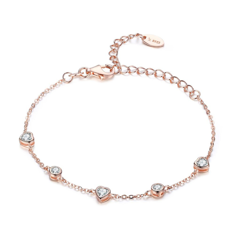 Olivie ROSE srdíčkový stříbrný náramek 3442