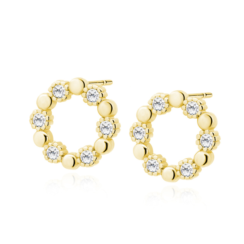 Olivie Stříbrné náušnice KRUH GOLD 3574