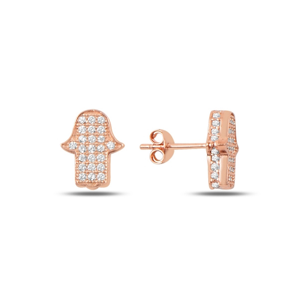Olivie Stříbrné náušnice HAMSA ROSE 3874