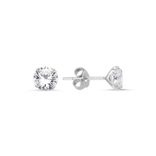 Olivie Stříbrné náušnice 6 mm ZIRKON 2816