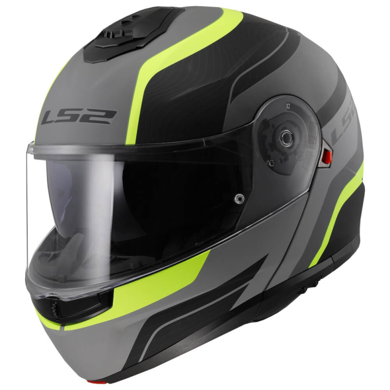 Výklopná přilba LS2 FF908 Strobe II MONZA Matt Black H-V Yellow XS (53-54)