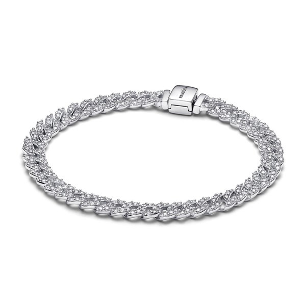 Pandora Stříbrný náramek z kubánského řetízku Timeless 593008C01 20 cm