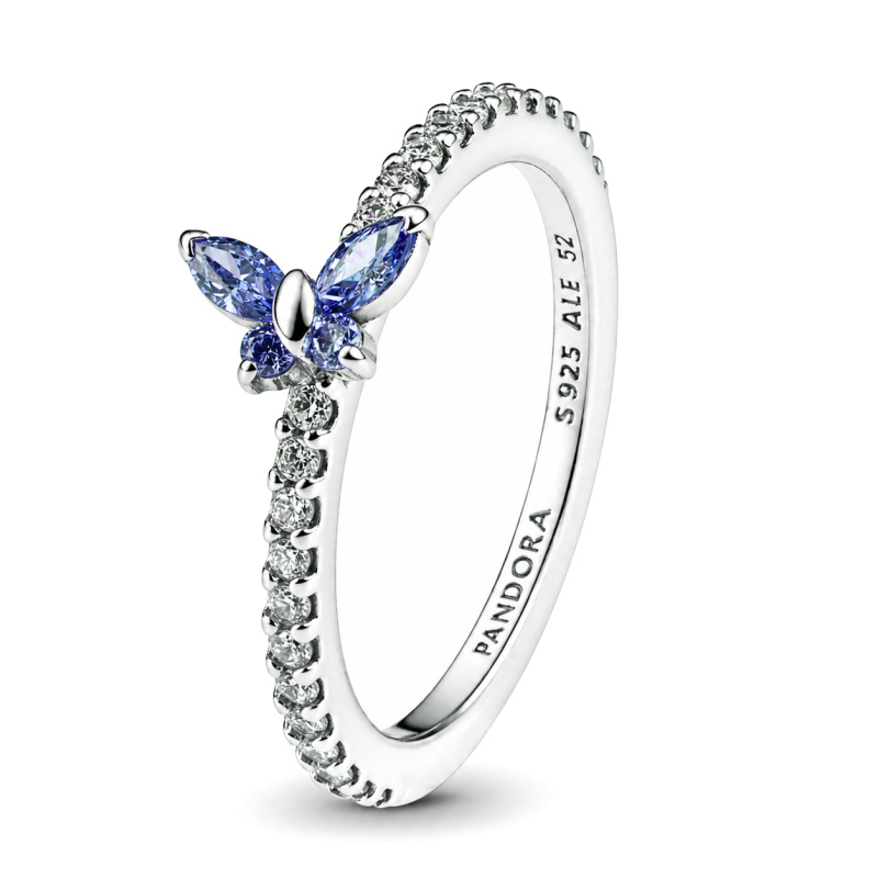 Pandora Něžný stříbrný prsten Modrý motýlek Timeless 194269C01 50 mm