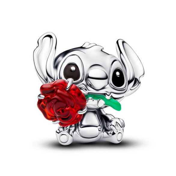 Pandora Stříbrný korálek Stitch s růží Disney 794378C01
