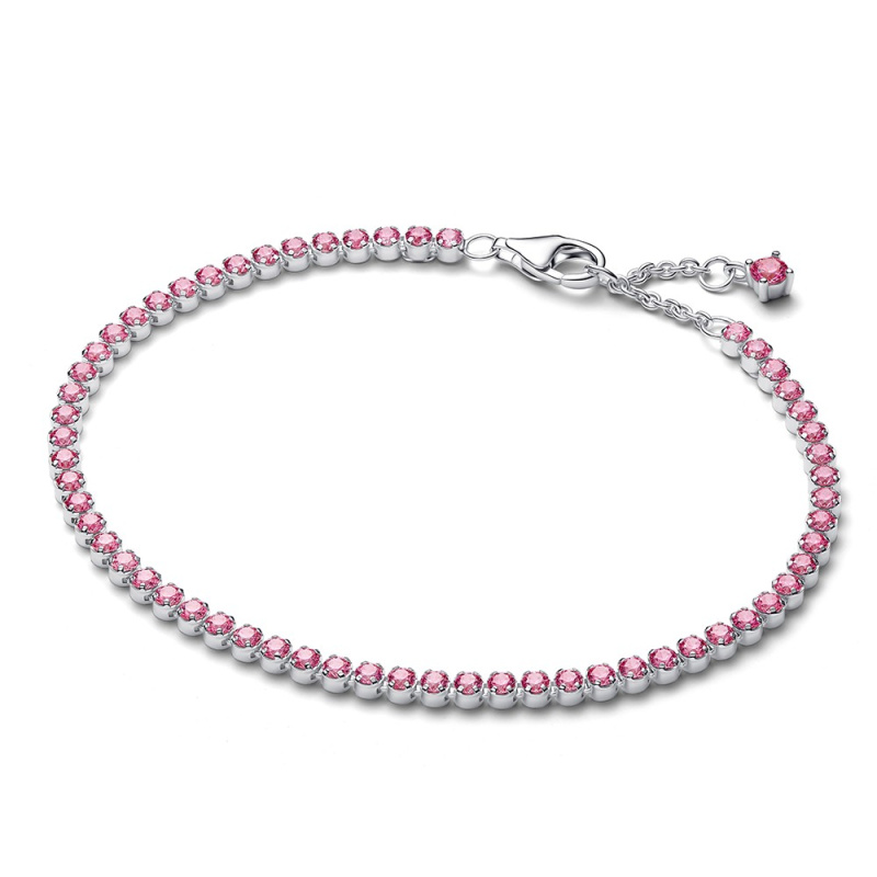 Pandora Tenisový náramek s růžovými zirkony Timeless 593927C02 20 cm