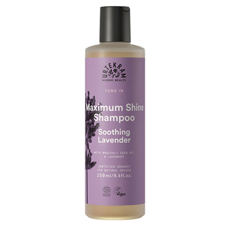 Urtekram Soothing Lavender zklidňující šampon pro lesk a hebkost vlasů 250 ml
