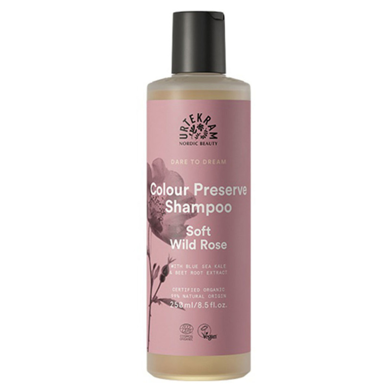 Urtekram Soft Wild Rose jemný šampon pro barvené vlasy 250 ml