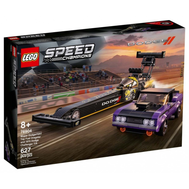Lego® speed champions 76904 mopar dodge//srt top fuel dragster a 1970 dodge challenger t/a