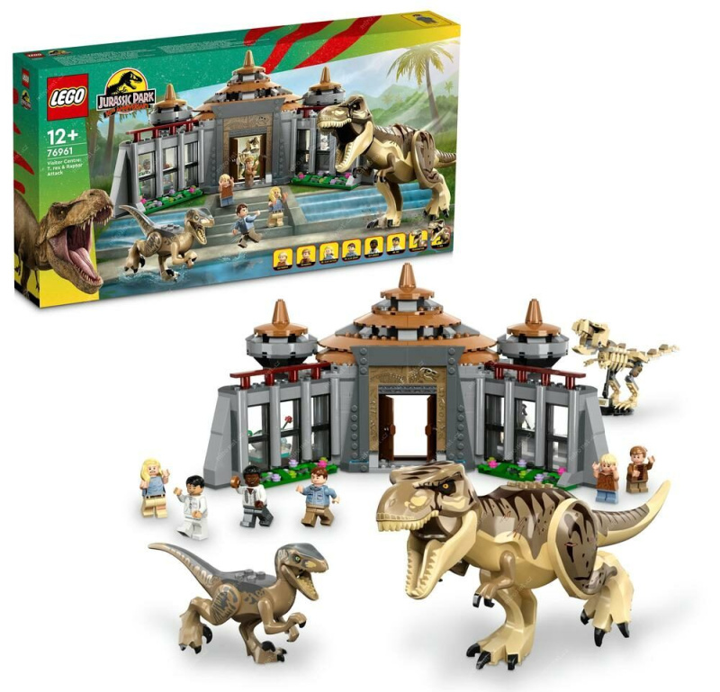 Lego® jurassic world 76961 návštěvnické centrum: útok t-rexe a raptora