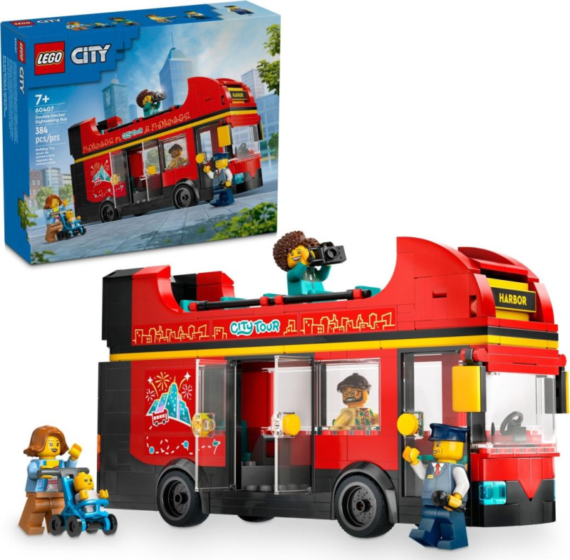LEGO® City 60407 Červený dvoupodlažní vyhlídkový autobus