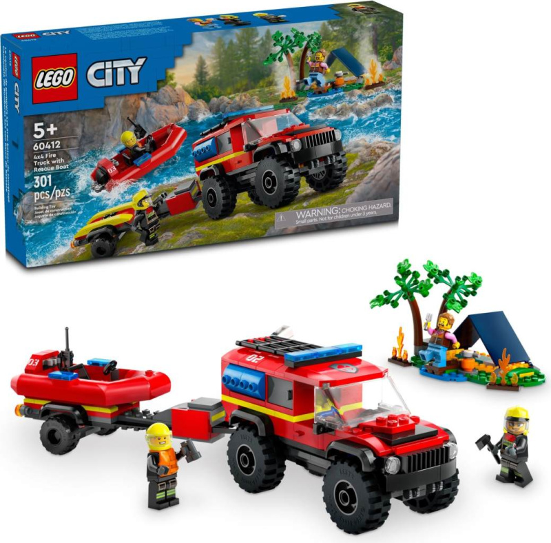 LEGO® City 60412 Hasičský vůz 4x4 a záchranný člun