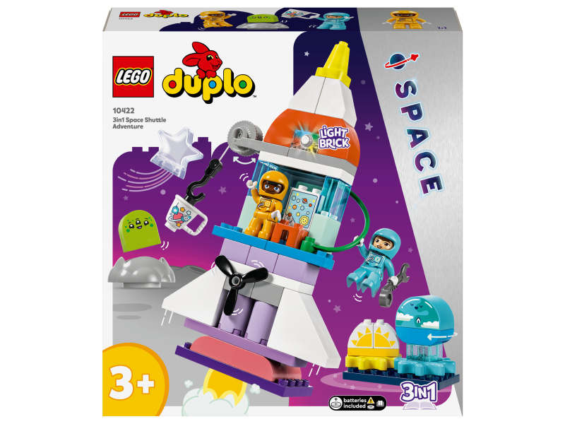 LEGO® DUPLO® 10422 Vesmírné dobrodružství s raketoplánem 3 v 1