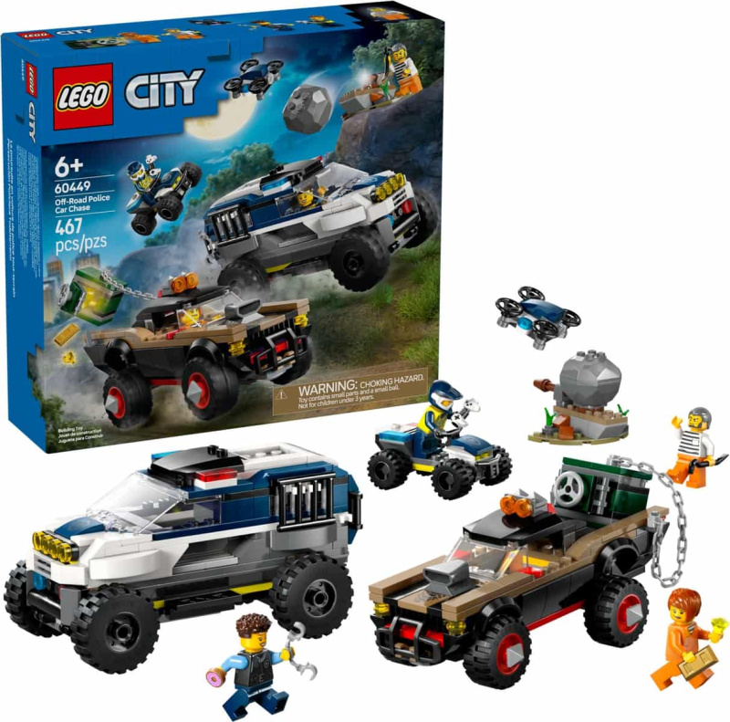 Lego® city 60449 honička s terénním policejním vozem