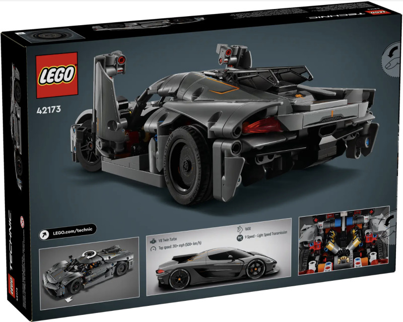 LEGO Technic 42173 Šedé hyperauto Koenigsegg Jesko Absolut