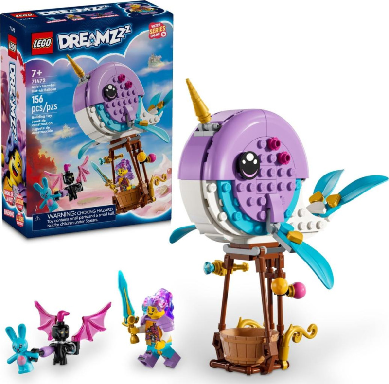 LEGO® DREAMZzz™ 71472 Izzie a její horkovzdušný balón ​ve tvaru narvala