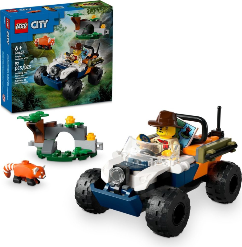 LEGO® City 60424 Čtyřkolka na průzkum džungle - mise panda červená