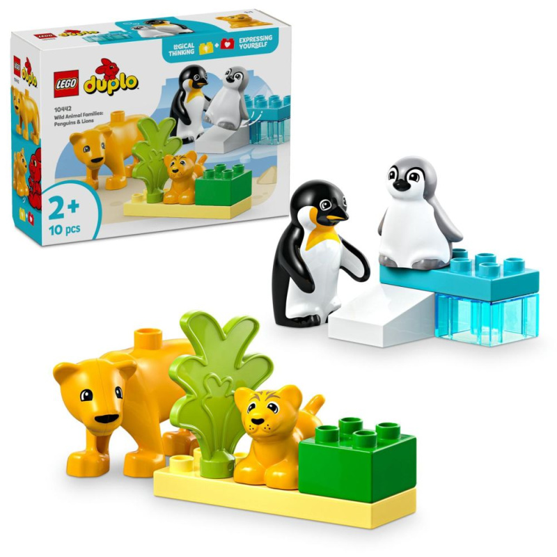 LEGO® DUPLO 10442 Rodinky divokých zvířat: Tučňáci a lvi