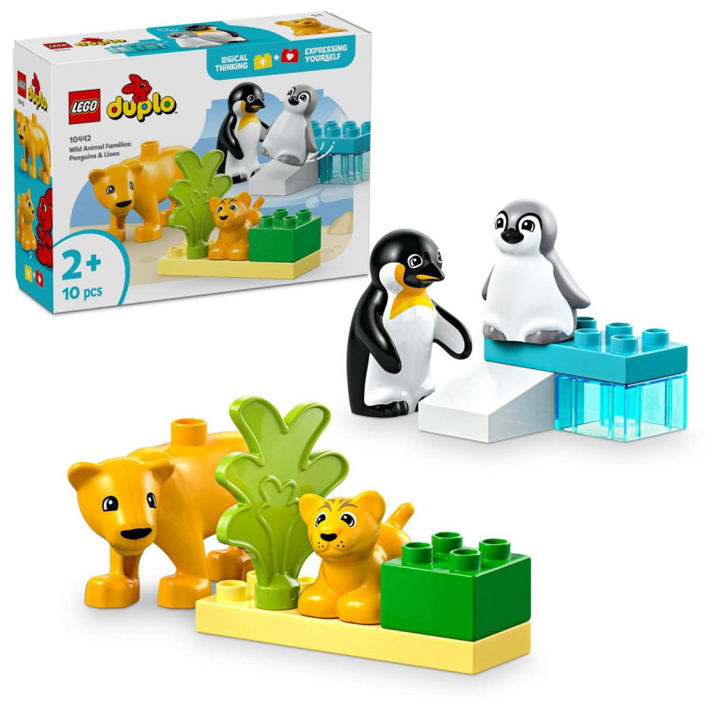 LEGO® DUPLO 10442 Rodinky divokých zvířat: Tučňáci a lvi