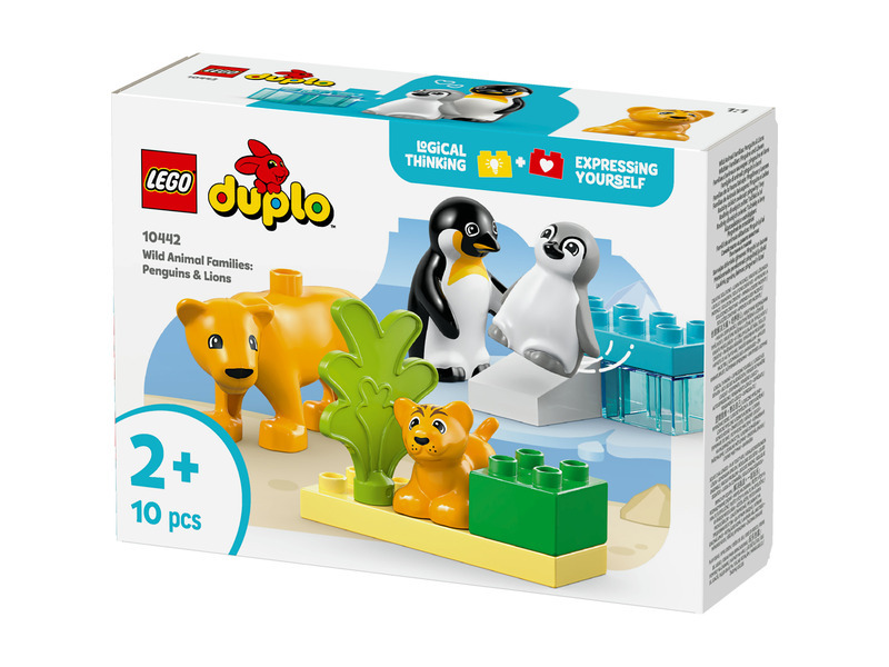 LEGO® DUPLO 10442 Rodinky divokých zvířat: Tučňáci a lvi
