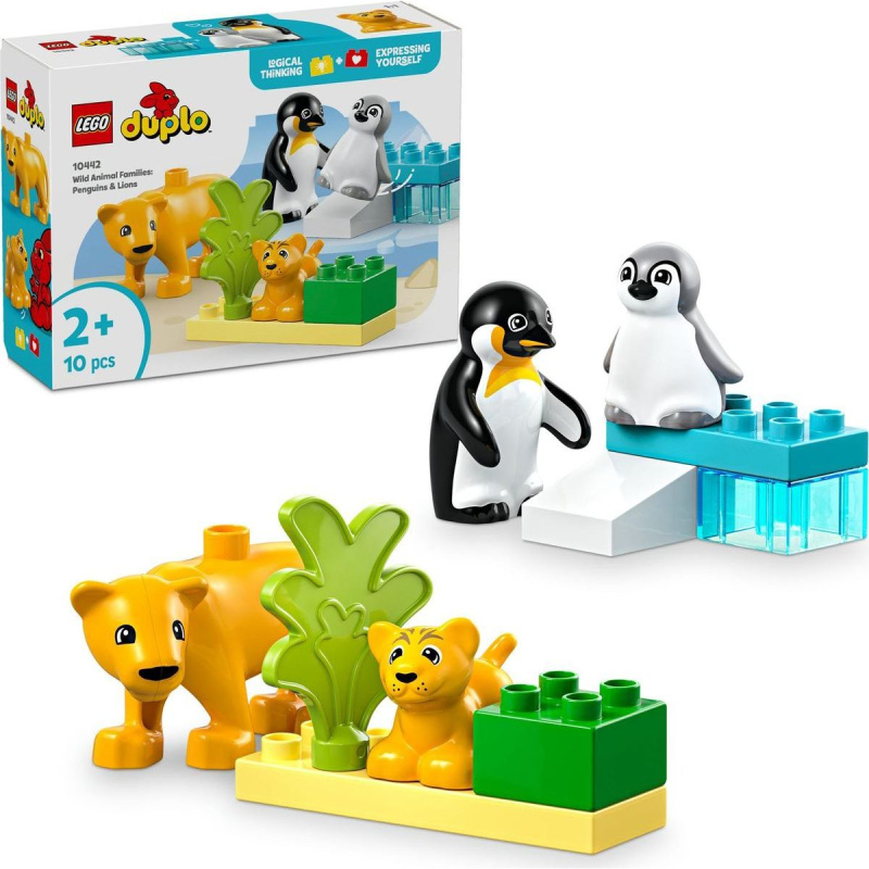 LEGO® DUPLO 10442 Rodinky divokých zvířat: Tučňáci a lvi