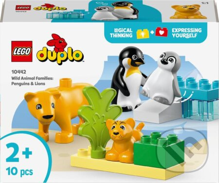 LEGO® DUPLO 10442 Rodinky divokých zvířat: Tučňáci a lvi