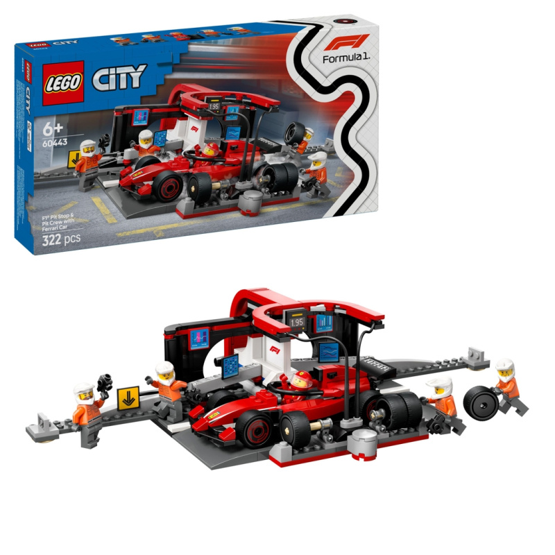 LEGO® City 60443 Zastávka v boxech F1® a personál s vozem Ferrari