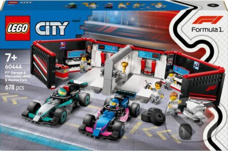 Lego City F1 garáž a vozy Mercedes-AMG a Alpine