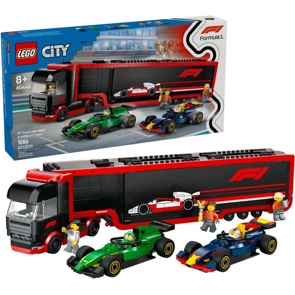 Lego City F1 Tahač s vozy RB20 a AMR24 F1
