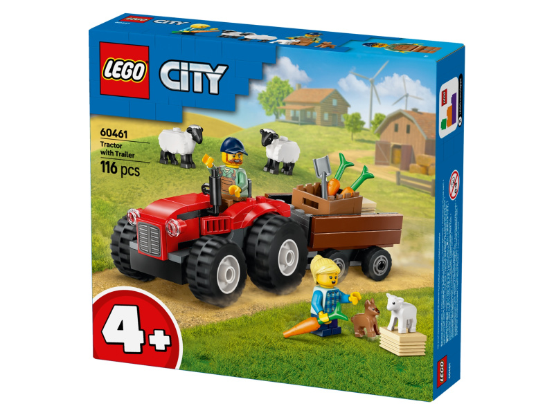 LEGO® City 60461 Červený traktor s přívěsem a ovcemi