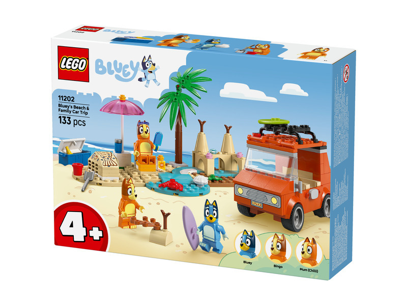 LEGO® Bluey 11202 Bluey a rodinný výlet autem na pláž