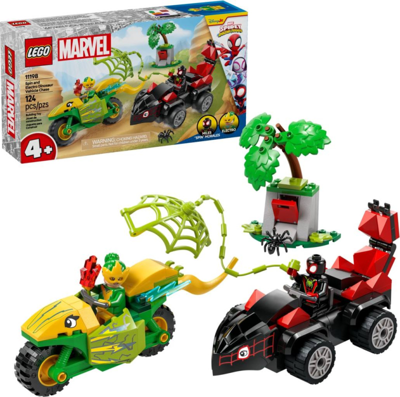 LEGO® Marvel Spidey a jeho úžasní přátelé 11198 Spin, Electro a honička s dinosauřím vozidlem