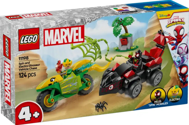 LEGO® Marvel Spidey a jeho úžasní přátelé 11198 Spin, Electro a honička s dinosauřím vozidlem