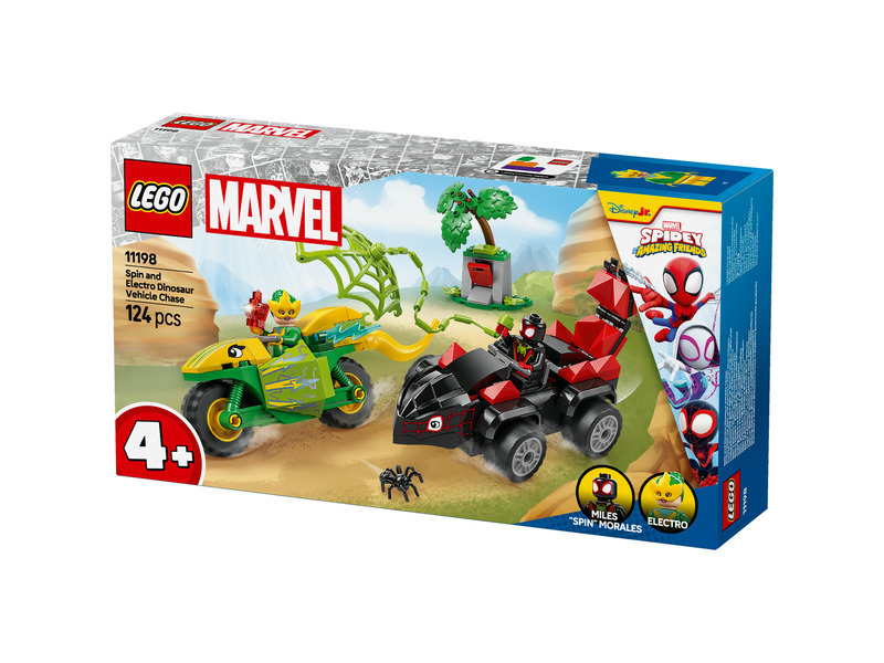 LEGO® Marvel Spidey a jeho úžasní přátelé 11198 Spin, Electro a honička s dinosauřím vozidlem
