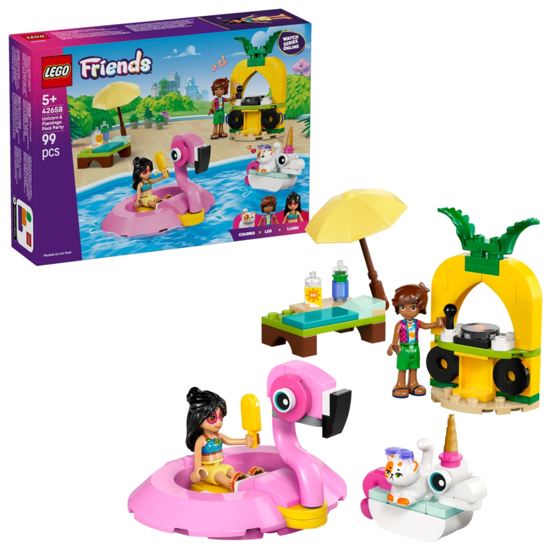 Lego Friends Zábava u bazénu s jednorožcem a plameňákem