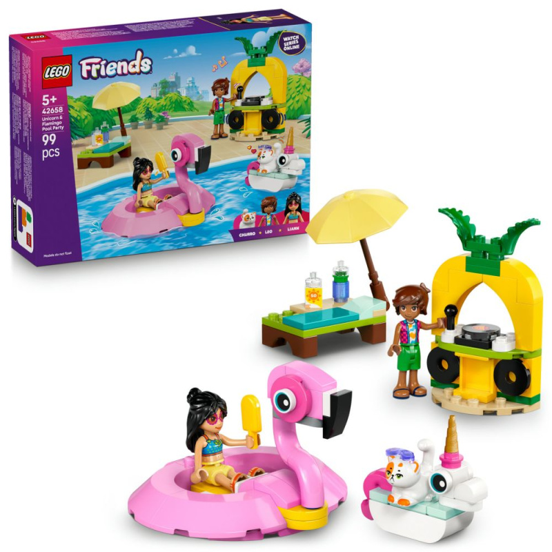 Lego Friends Zábava u bazénu s jednorožcem a plameňákem
