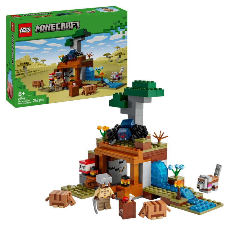 LEGO® Minecraft 21269 Výprava do dolu a pásovec