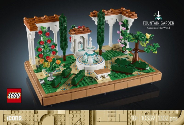 Fontána v zahradě LEGO Icons