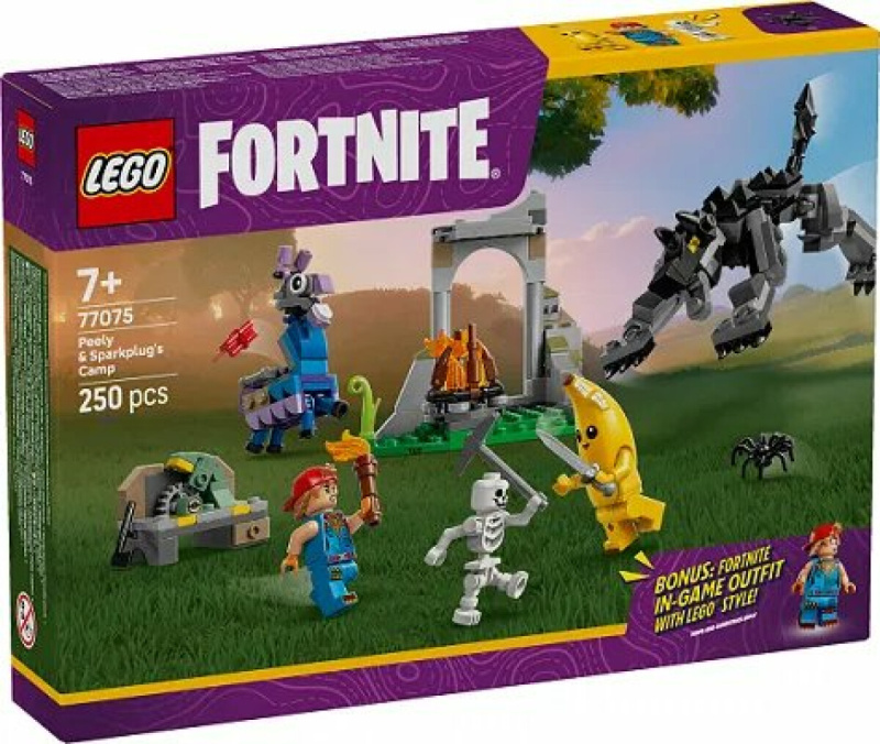 LEGO® Fortnite® 77075 Peely a Sparkplug a jejich tábořiště