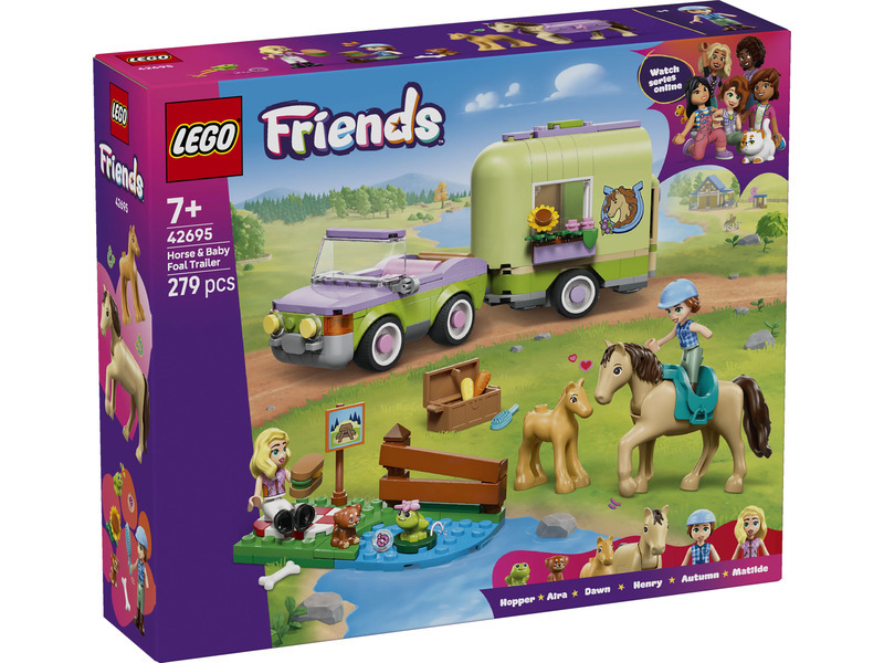 LEGO® Friends 42695 Přívěs s koněm a hříbětem