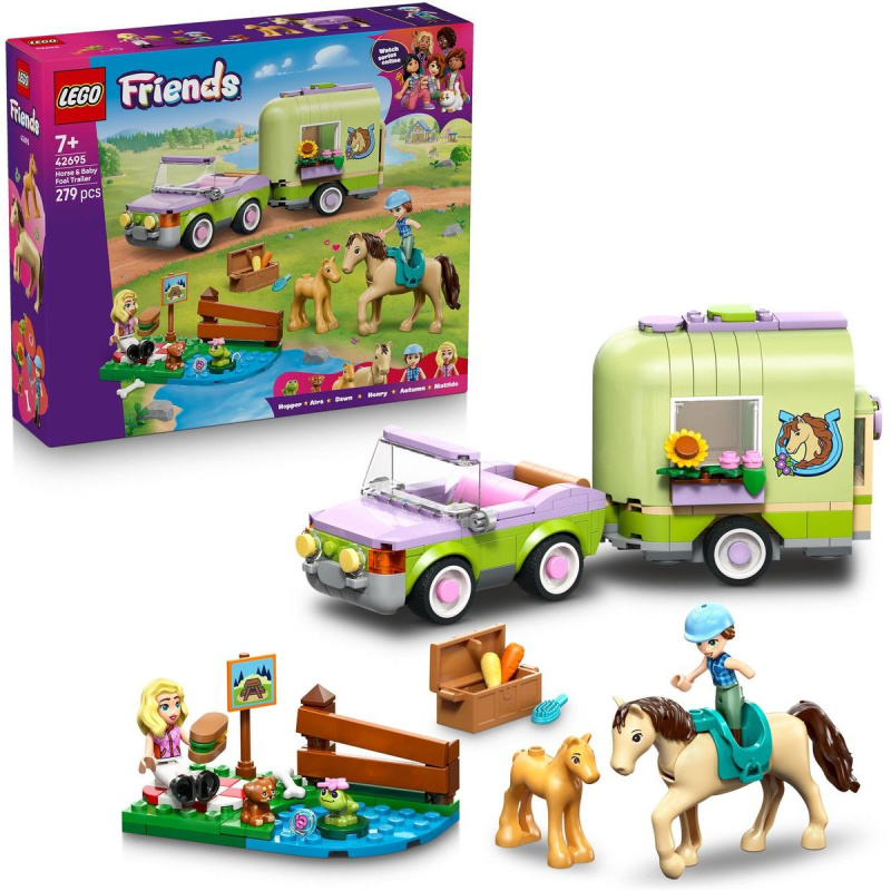 LEGO® Friends 42695 Přívěs s koněm a hříbětem