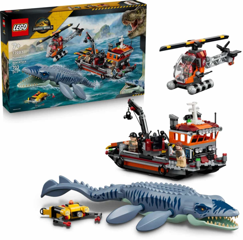 Lego® jurassic world 77983 útok dinosaura mosasaura na loď