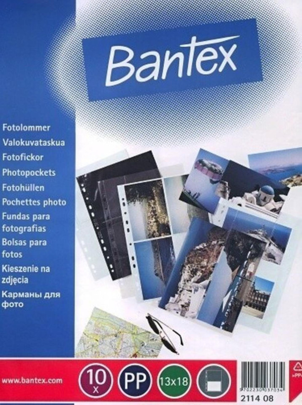 Bantex Prospektové obaly na fotografie 13 x 18 cm "U" závěsné - A4, 80 mikronů, 10 ks