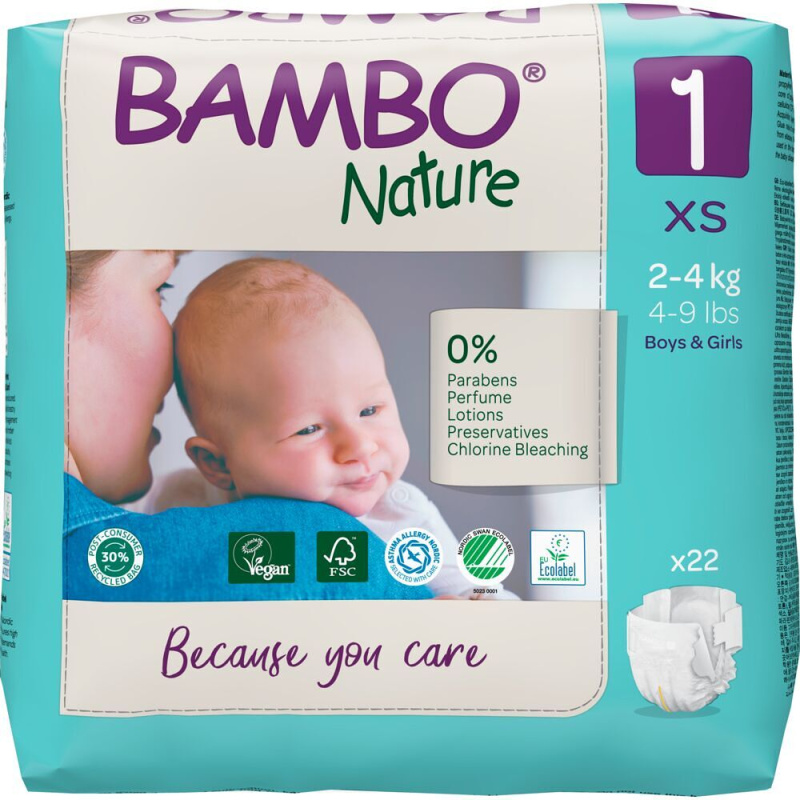 Abena Bambo Nature 1 XS 2-4kg (22ks)