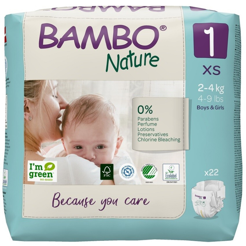 Abena Bambo Nature 1 XS 2-4kg (22ks)