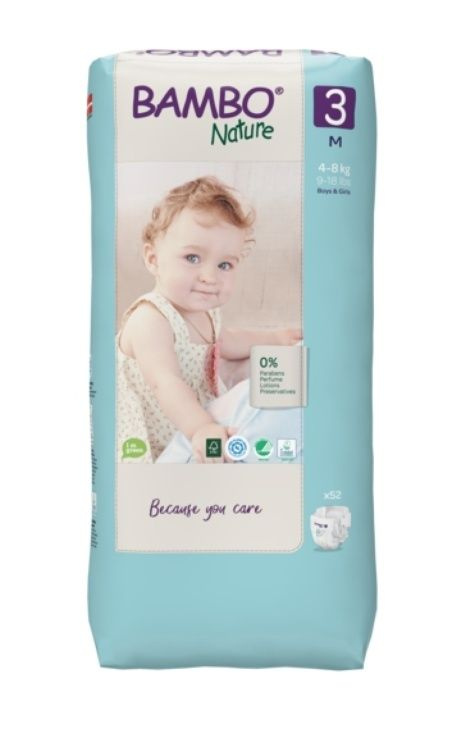 Bambo Nature 3 M 4-8 kg dětské pleny 52 ks