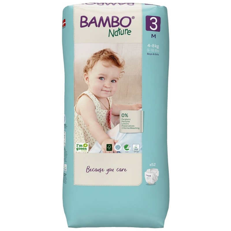 Bambo Nature 3 M 4-8 kg dětské pleny 52 ks